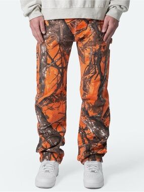 MNML Orange Brown Camouflage Cargo Pants